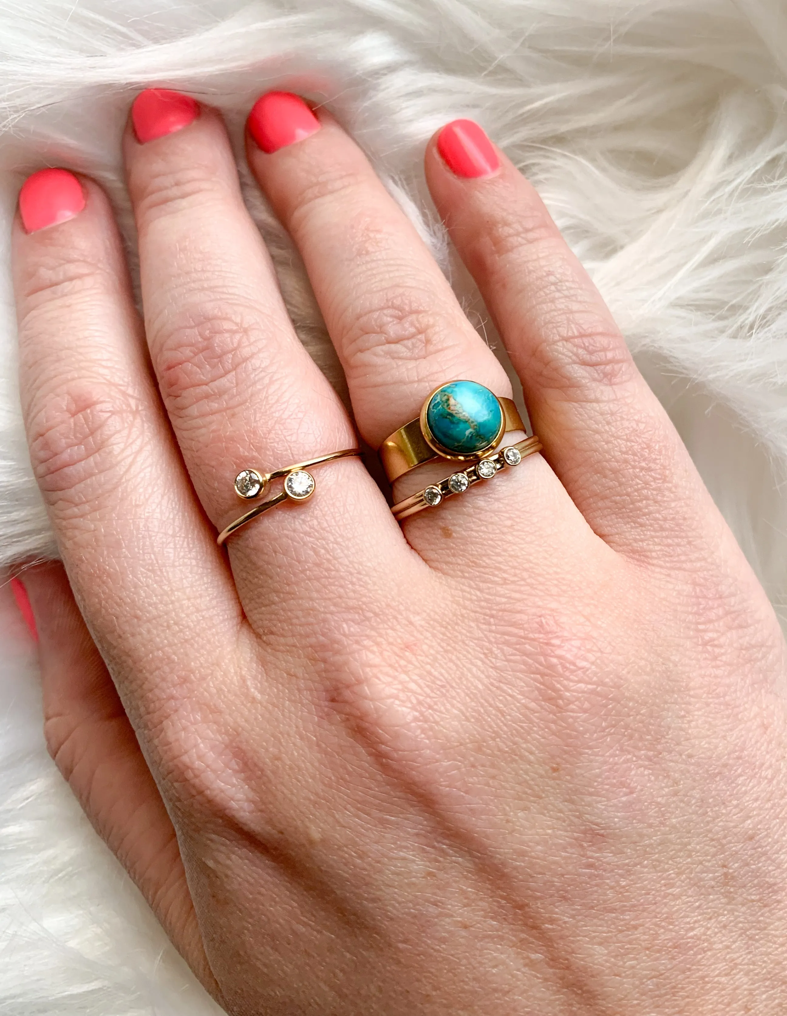 14k Gold-Filled 2 Stone Wire Ring