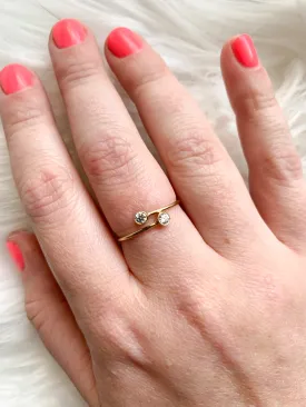 14k Gold-Filled 2 Stone Wire Ring