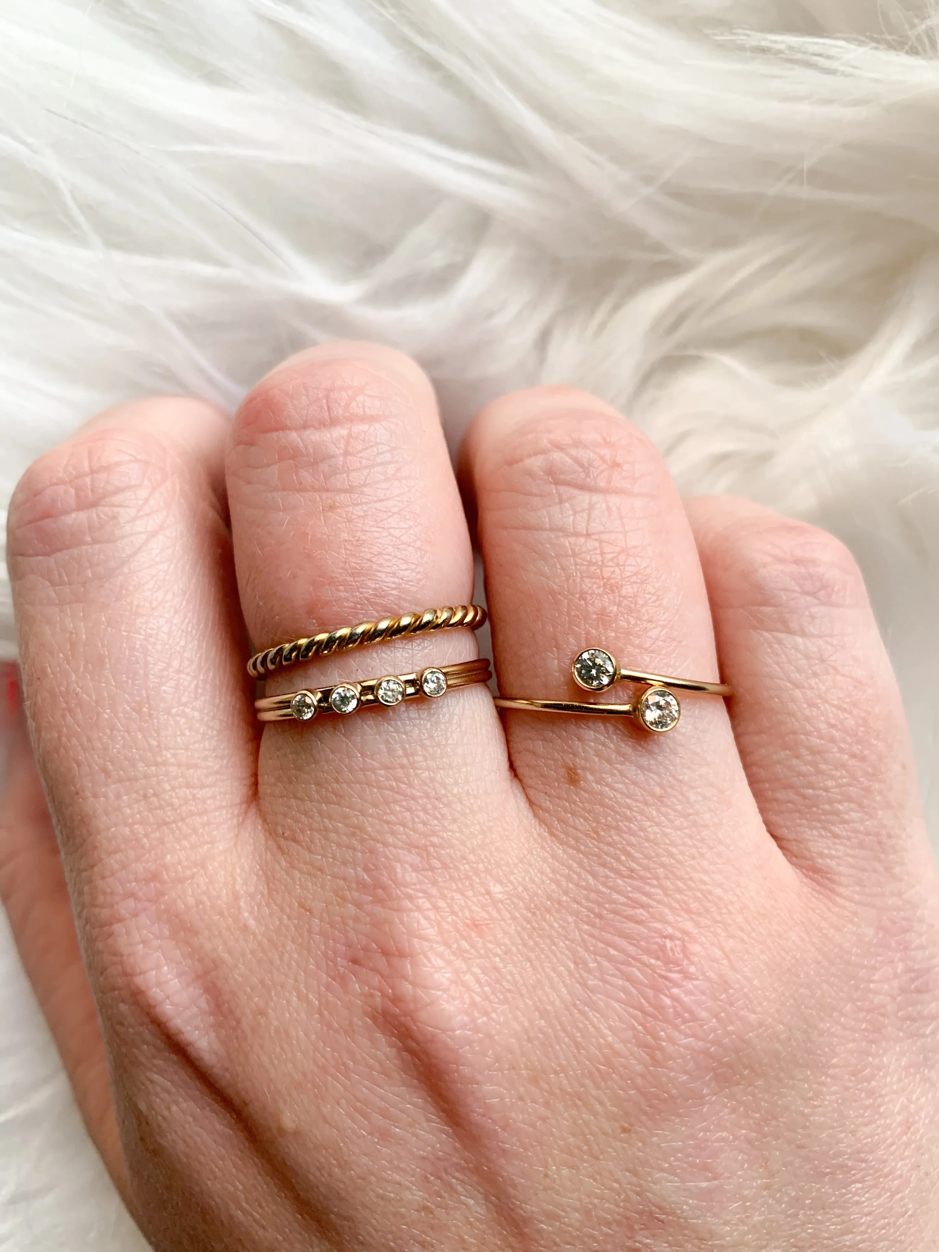 14k Gold-Filled 2 Stone Wire Ring