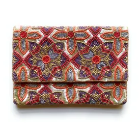 Avery Floral Beaded Clutch Purse