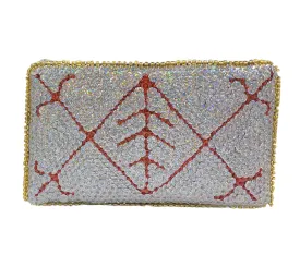 Ayizan Haitian Beaded Clutch - Silver, Red