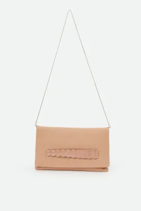 BARLETTA FOLD OVER CLUTCH & HANDBAG IN ITALIAN BLUSH LEATHER