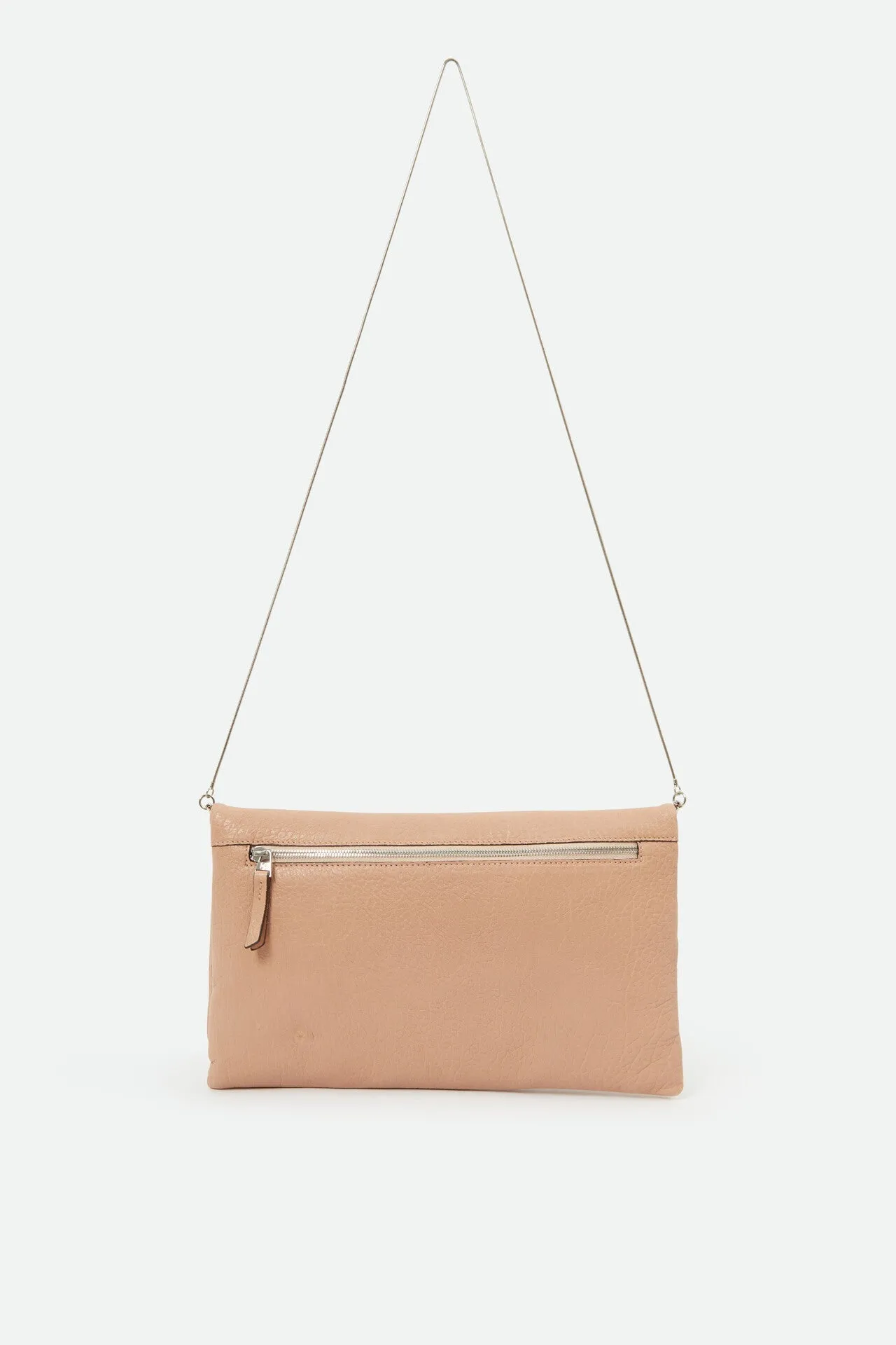 BARLETTA FOLD OVER CLUTCH & HANDBAG IN ITALIAN BLUSH LEATHER