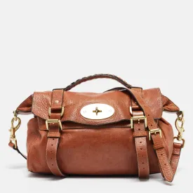 Brown Leather Small Alexa Satchel