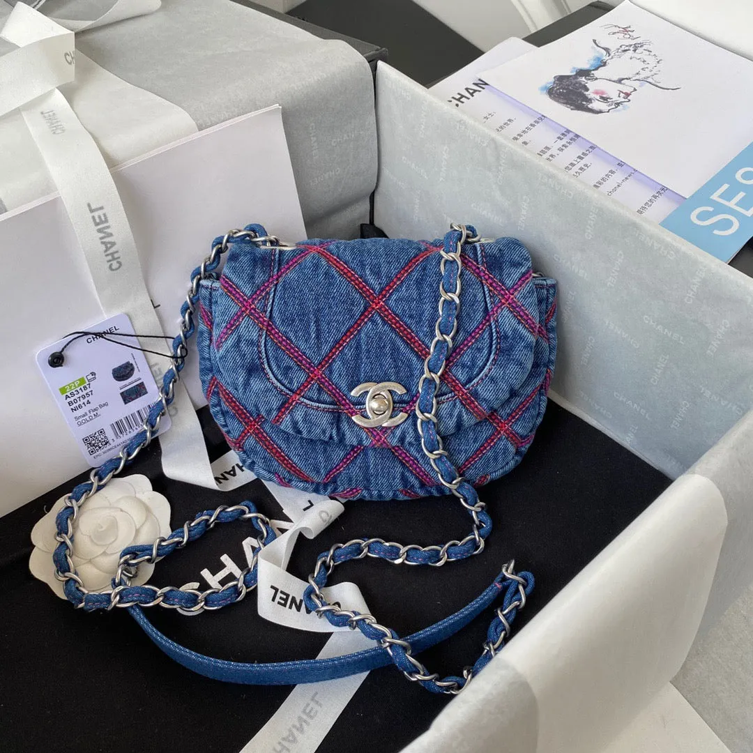 CC592 Printed Denim Message Bag / HIGHEST QUALITY VERSION