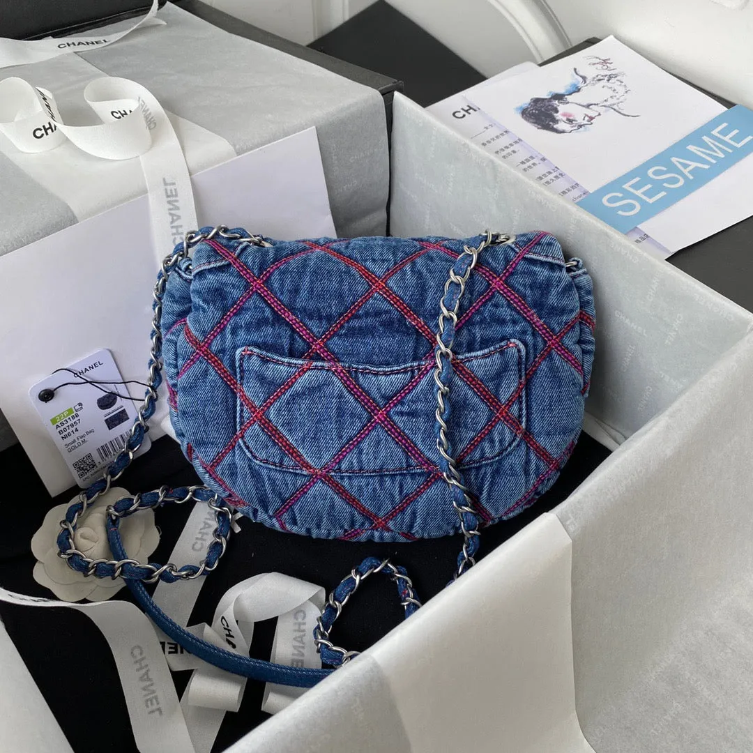 CC592 Printed Denim Message Bag / HIGHEST QUALITY VERSION