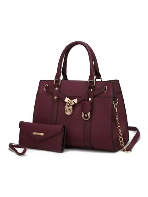 Christine Sustainable Chic Satchel Bag with Coordinating Wallet