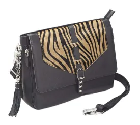 Concealed Carry Zebra Hair-On Shoulder Clutch by Gun Tote'n Mamas
