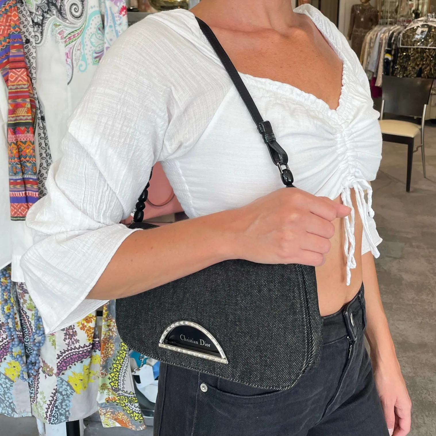Dior Black Denim Malice Bag