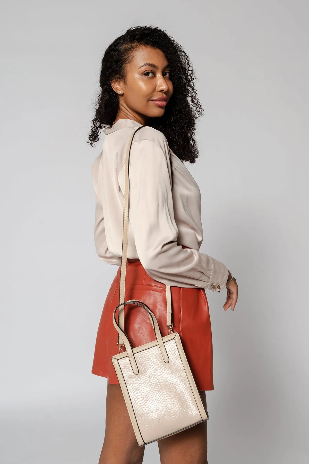 Emmie Vegan Snake Rectangular Satchel