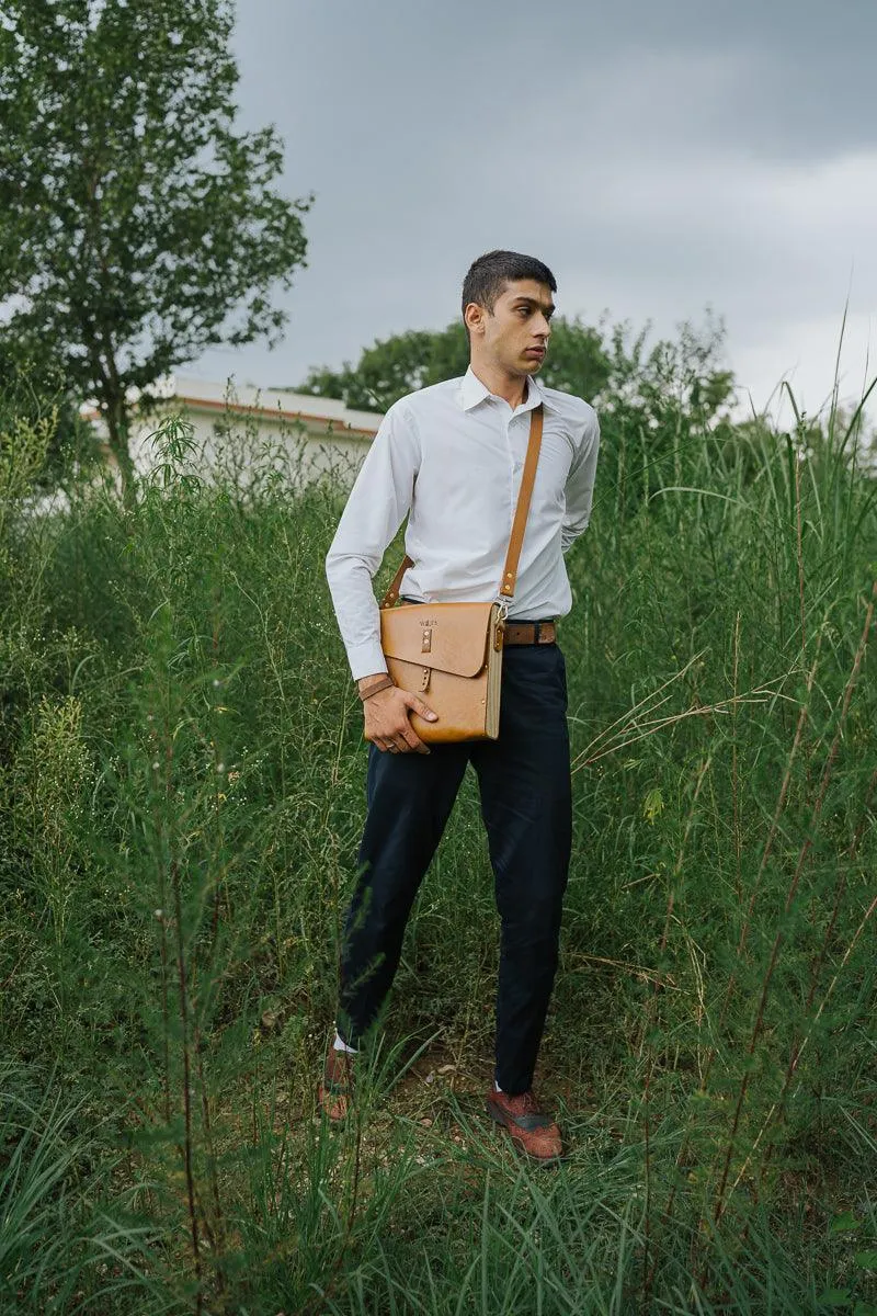 Epitome - Veg Tan Leather Satchel Bag (Unisex)