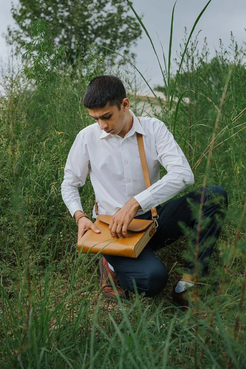 Epitome - Veg Tan Leather Satchel Bag (Unisex)