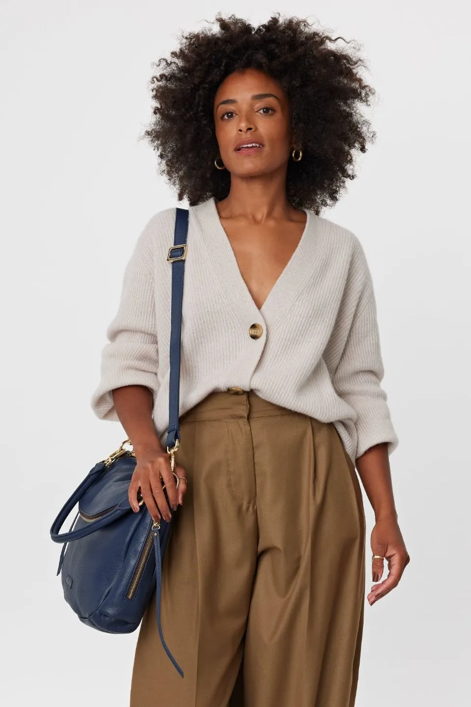 Frankie Fold Over Midnight Blue Shoulder Bag