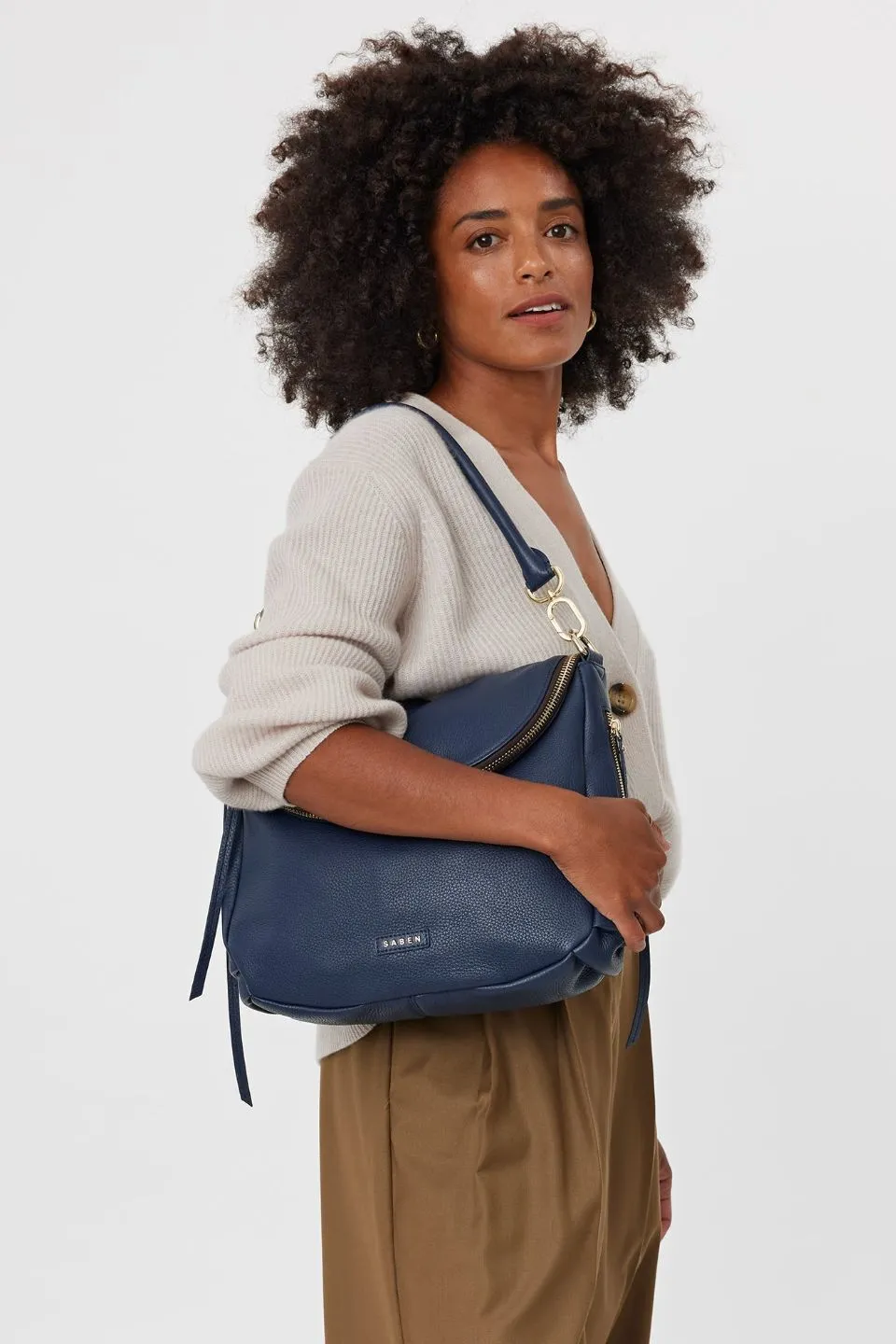 Frankie Fold Over Midnight Blue Shoulder Bag