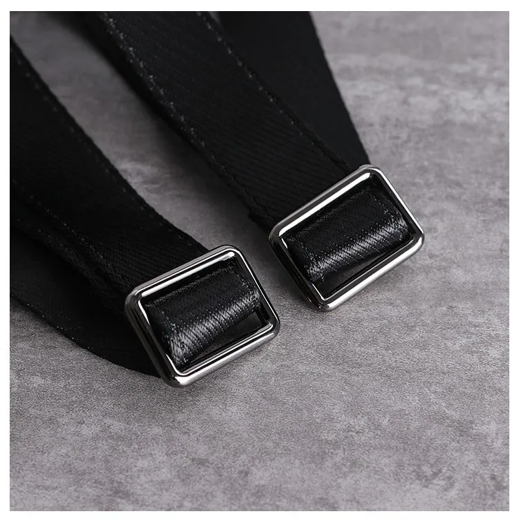 Girl Black Nylon Leather Satchel Rucksacks Bag Womens School Backpack Purse Nylon Leather Travel Rucksack for Ladies