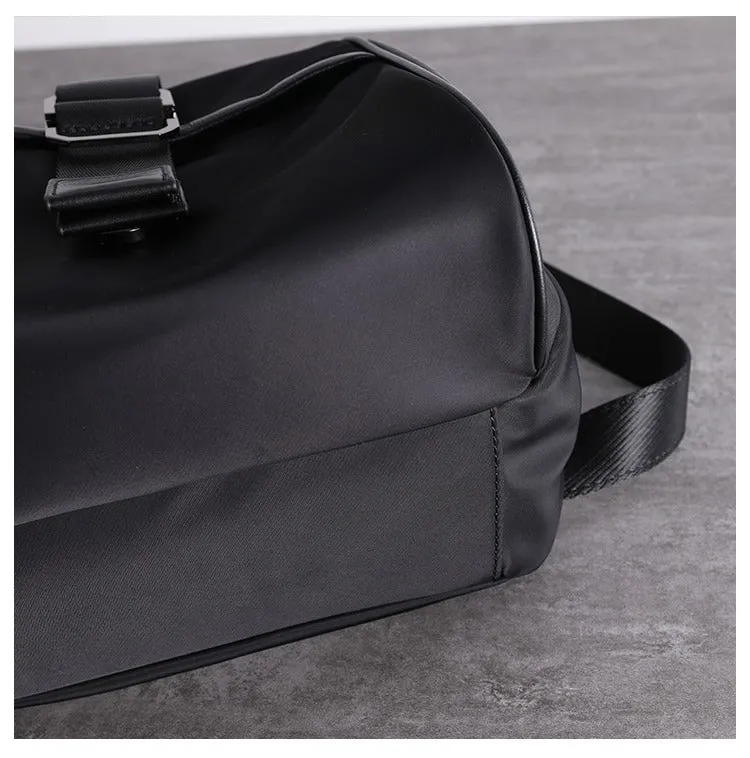 Girl Black Nylon Leather Satchel Rucksacks Bag Womens School Backpack Purse Nylon Leather Travel Rucksack for Ladies