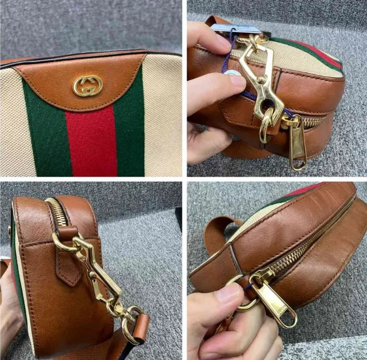 Gucci Brown Supreme Cloth Satchel Bag