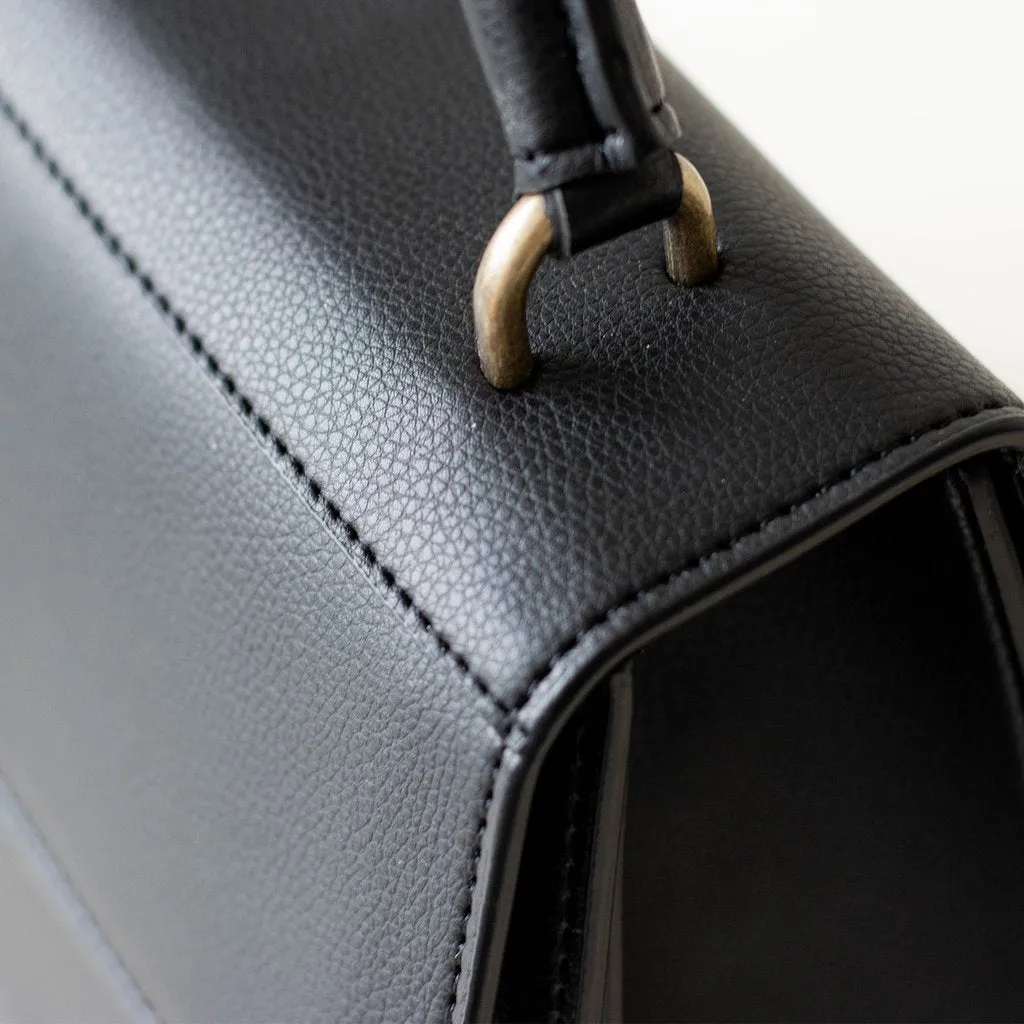 Hamilton Satchel with Signet in Black