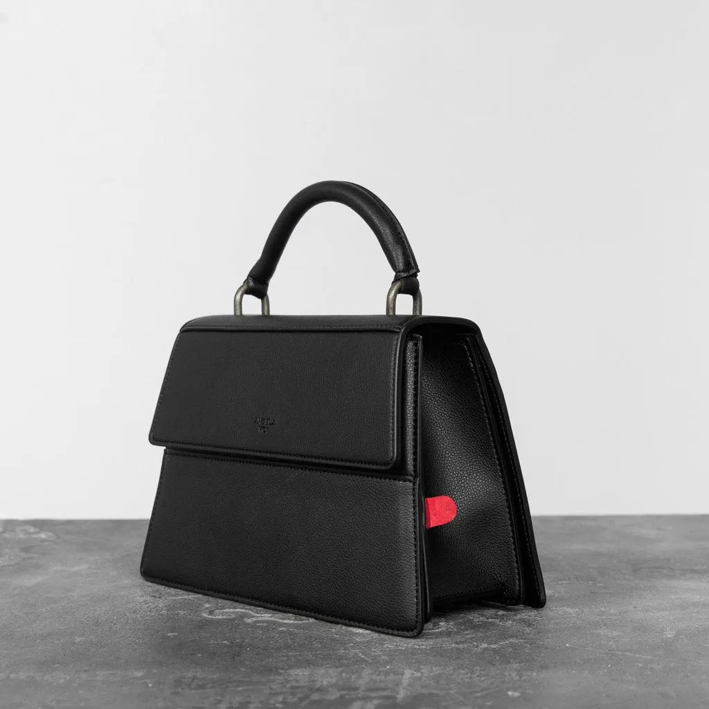 Hamilton Satchel with Signet in Black