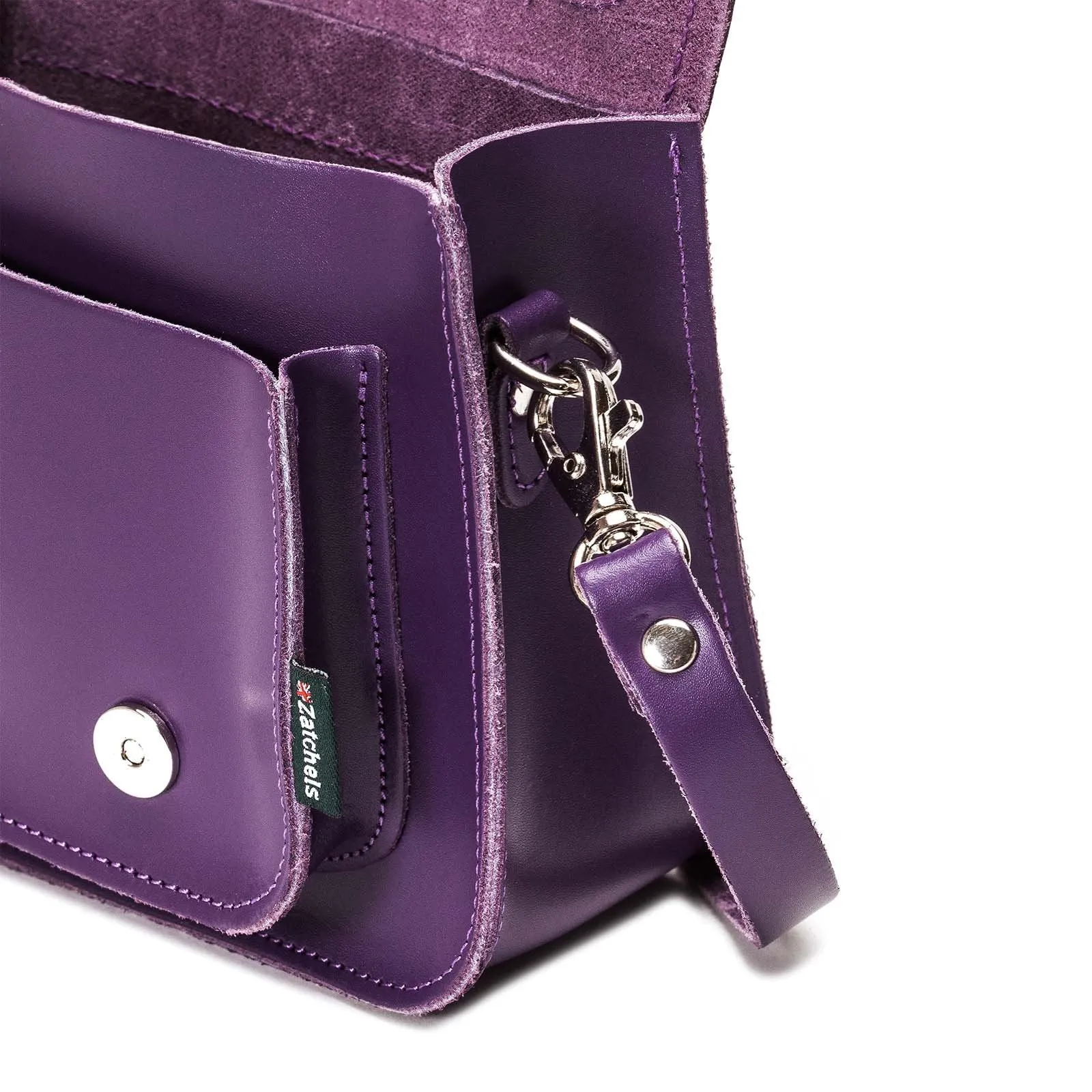 Handmade Leather Micro Satchel - Purple