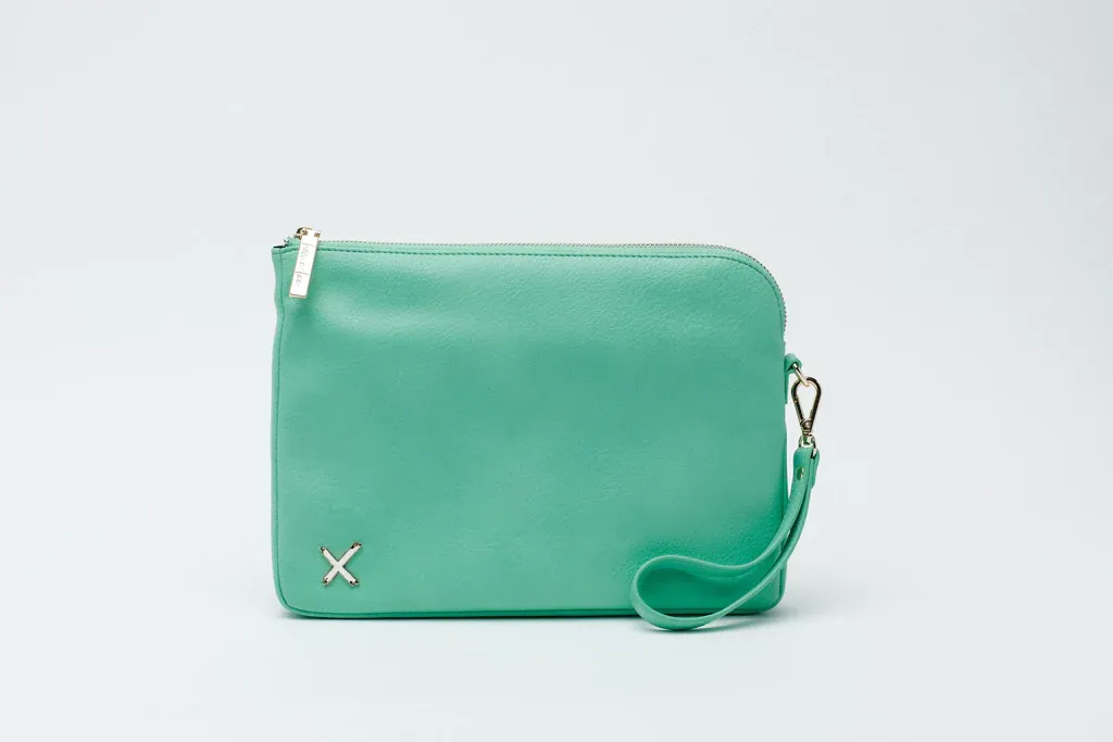 Home-Lee Oversized Clutch Bag with adjustable strap - Mint