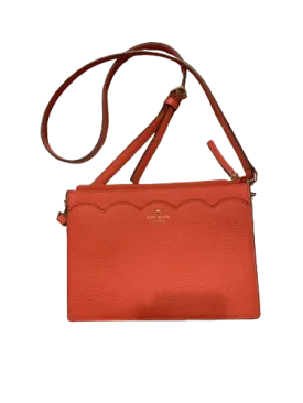 Kate Spade Red Scallop detail Pebbled Leather Crossbody Bag