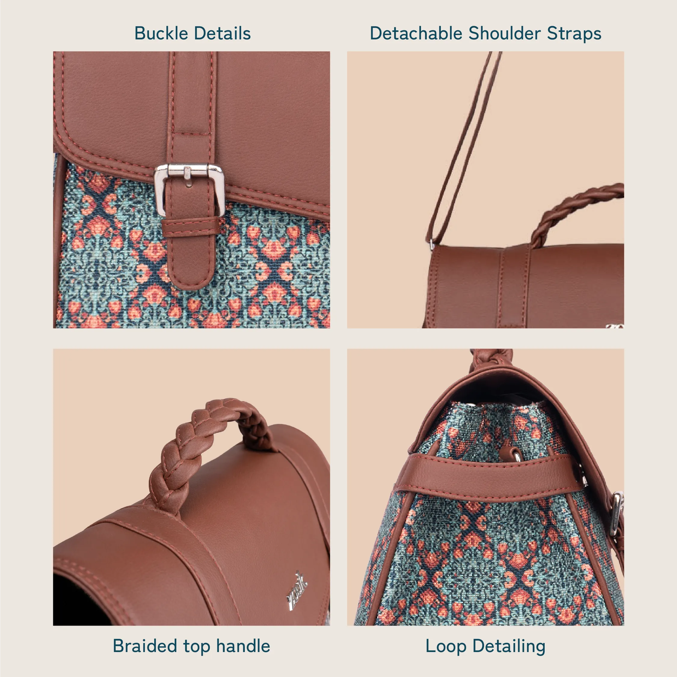 Konkona Heritage Satchel Bag - Kolkata Nouveau