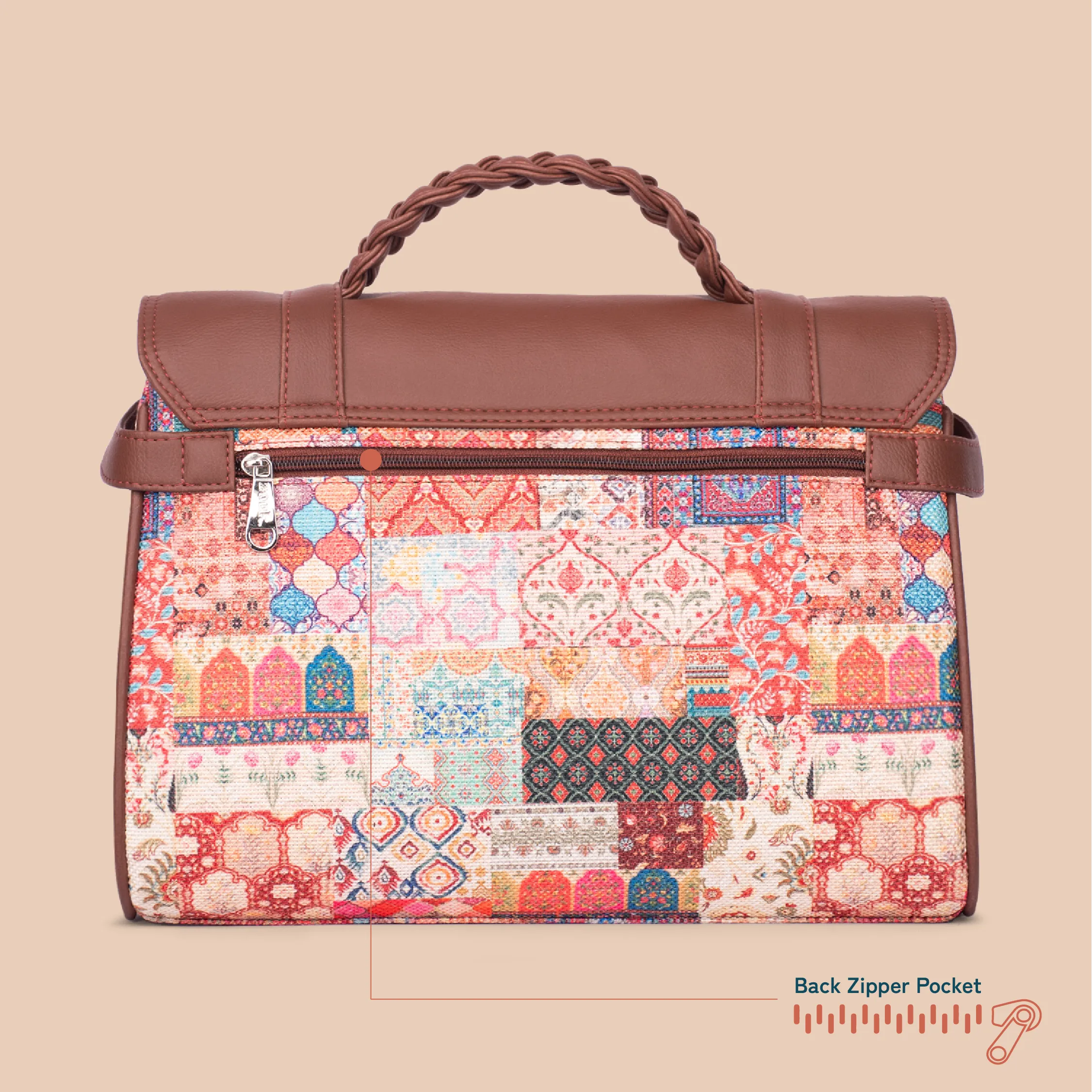Konkona Heritage Satchel Bag - Kutch Gamthi