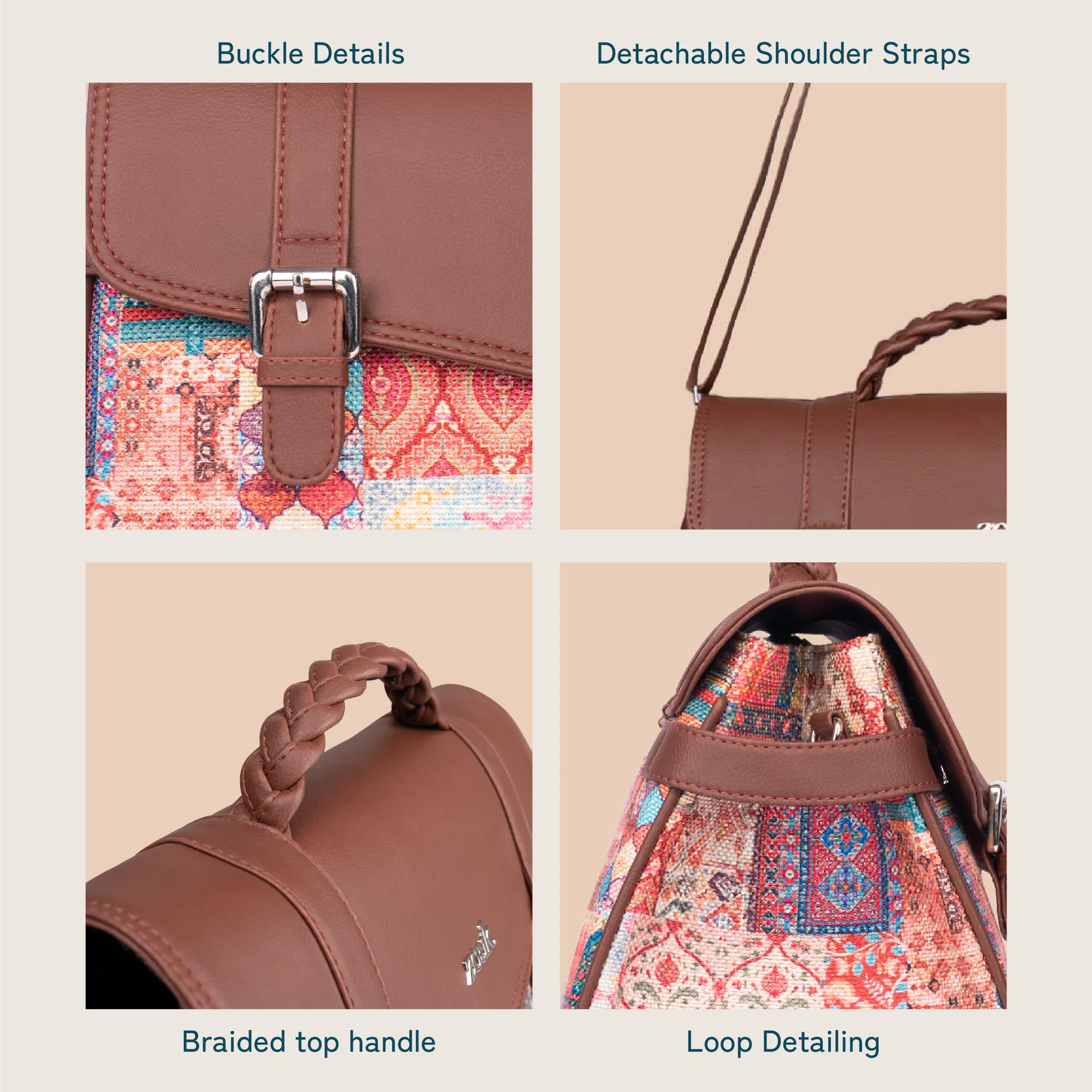 Konkona Heritage Satchel Bag - Kutch Gamthi