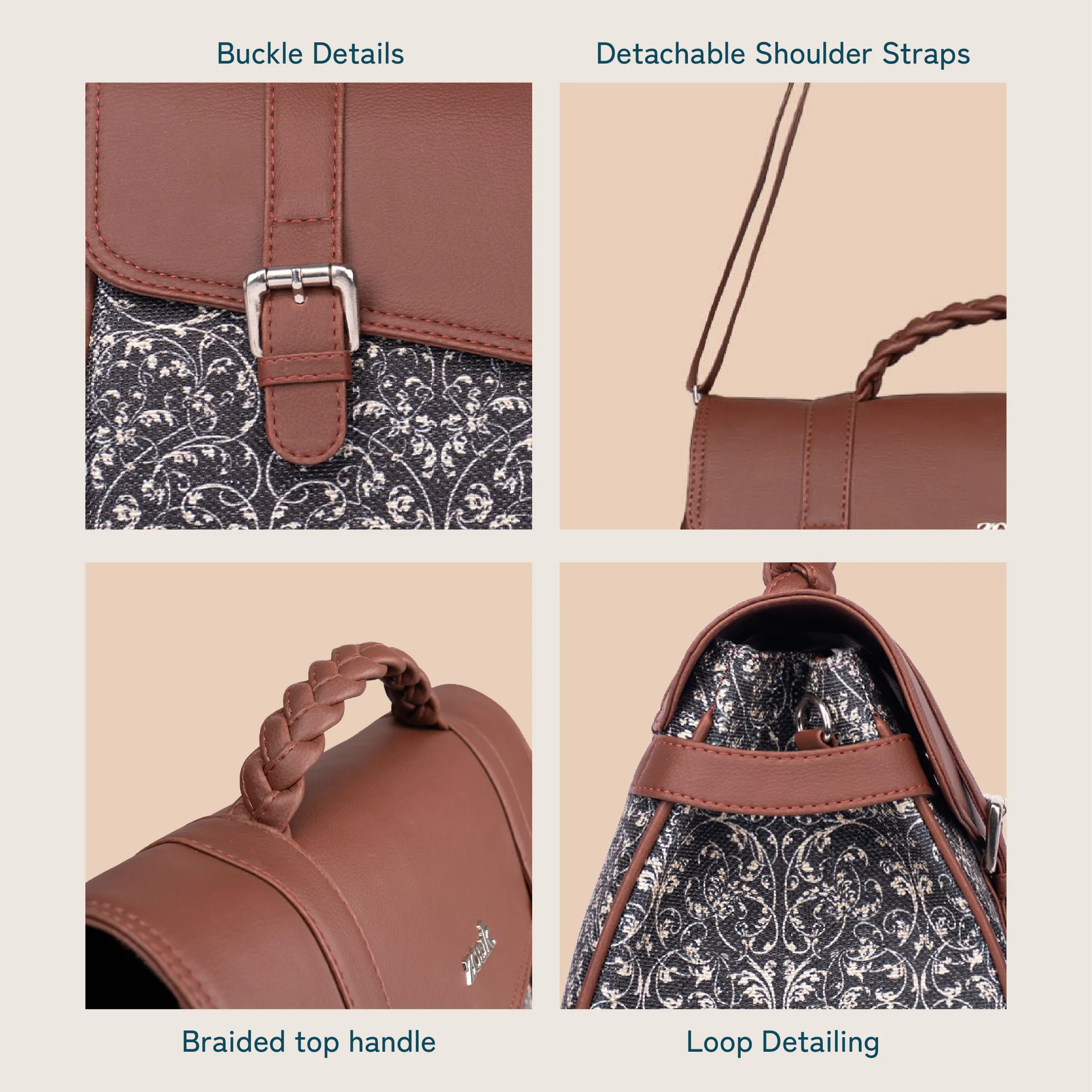 Konkona Heritage Satchel Bag - Lattice Lace