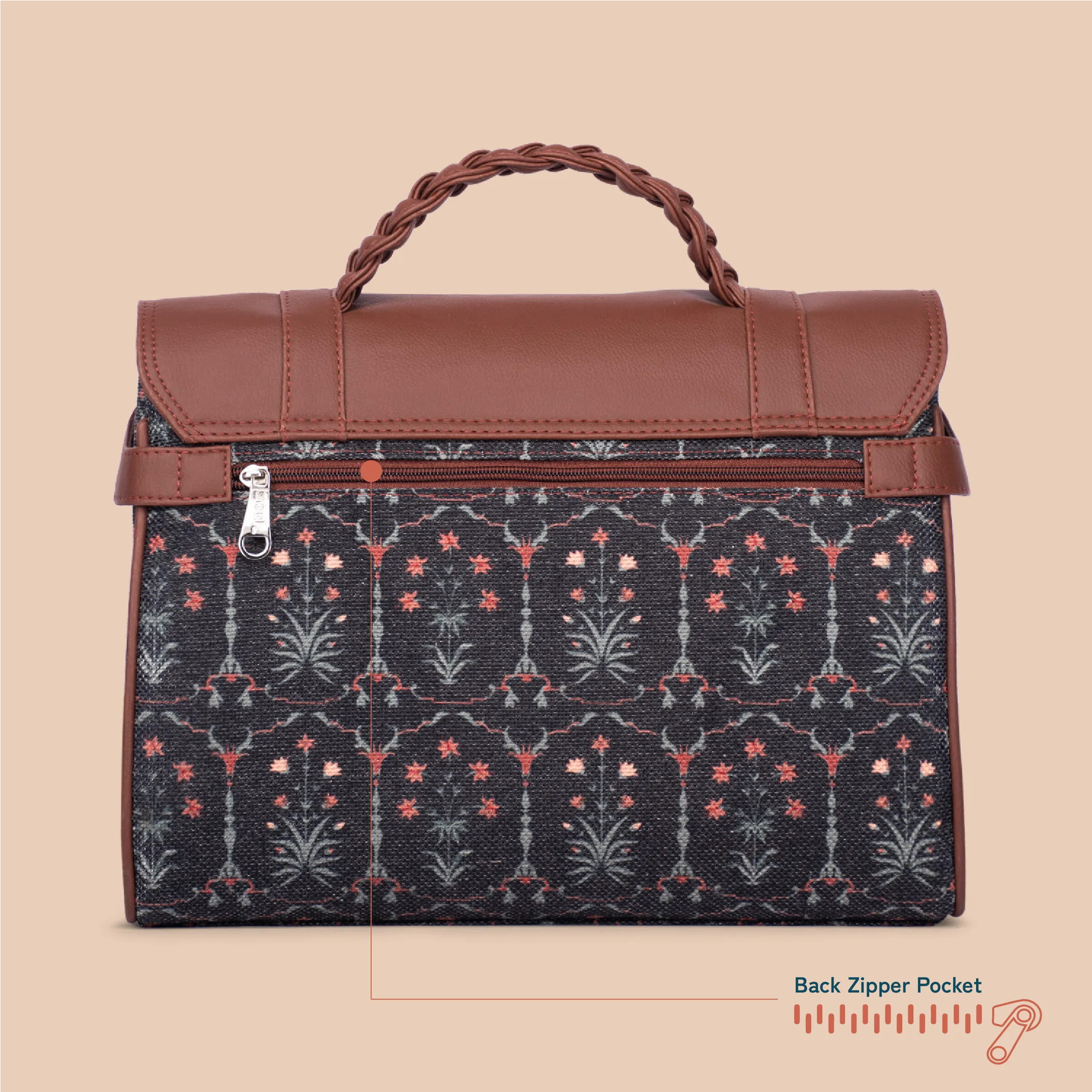 Konkona Heritage Satchel Bag - Taj Guldasta