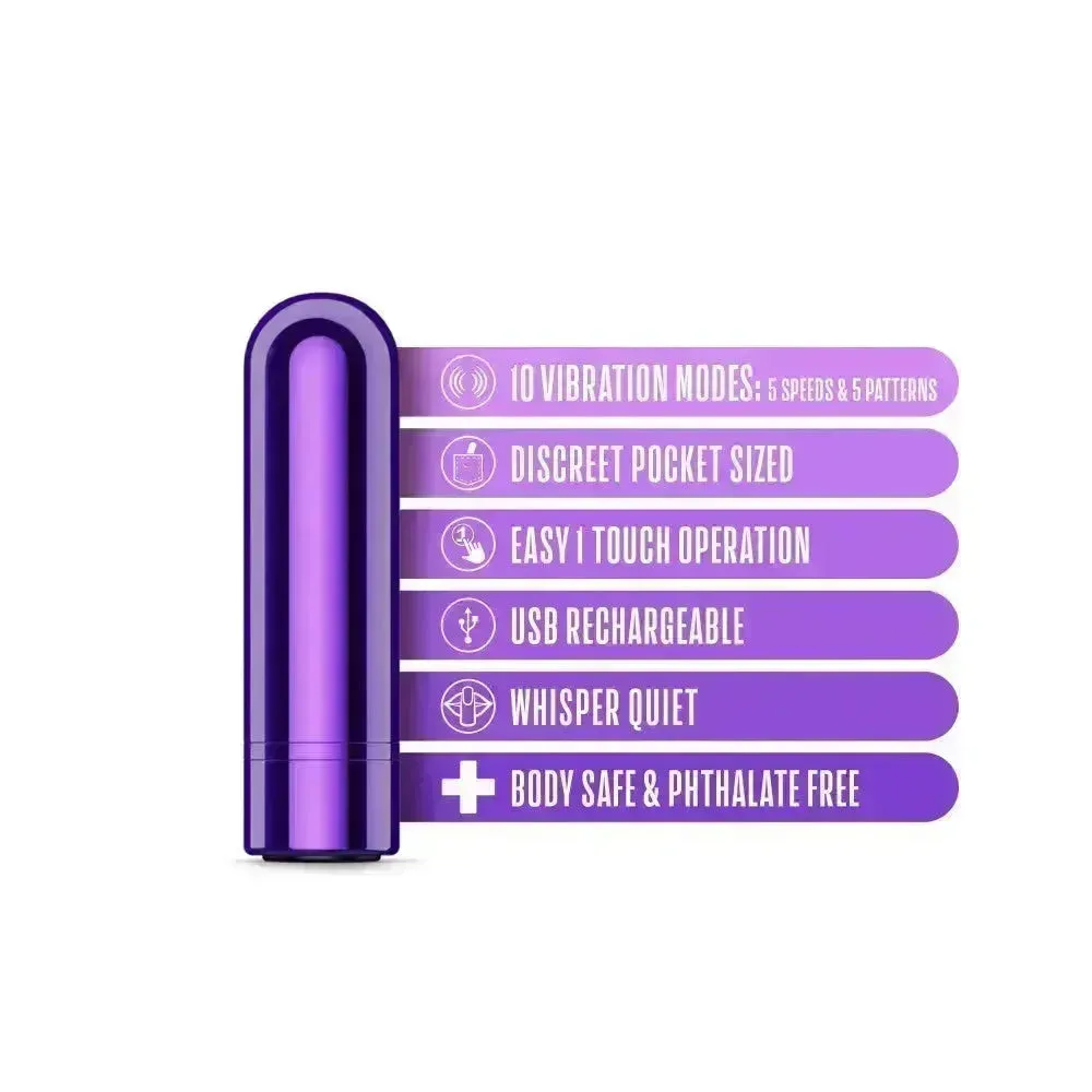 Kool Vibes - Rechargeable Mini Bullet - Grape -  6.4 cm USB Rechargeable Bullet