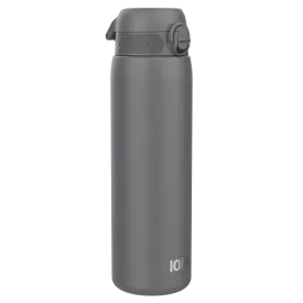 Leak Proof 1 Litre Water Bottle, Stainless Steel, Grey, 1L