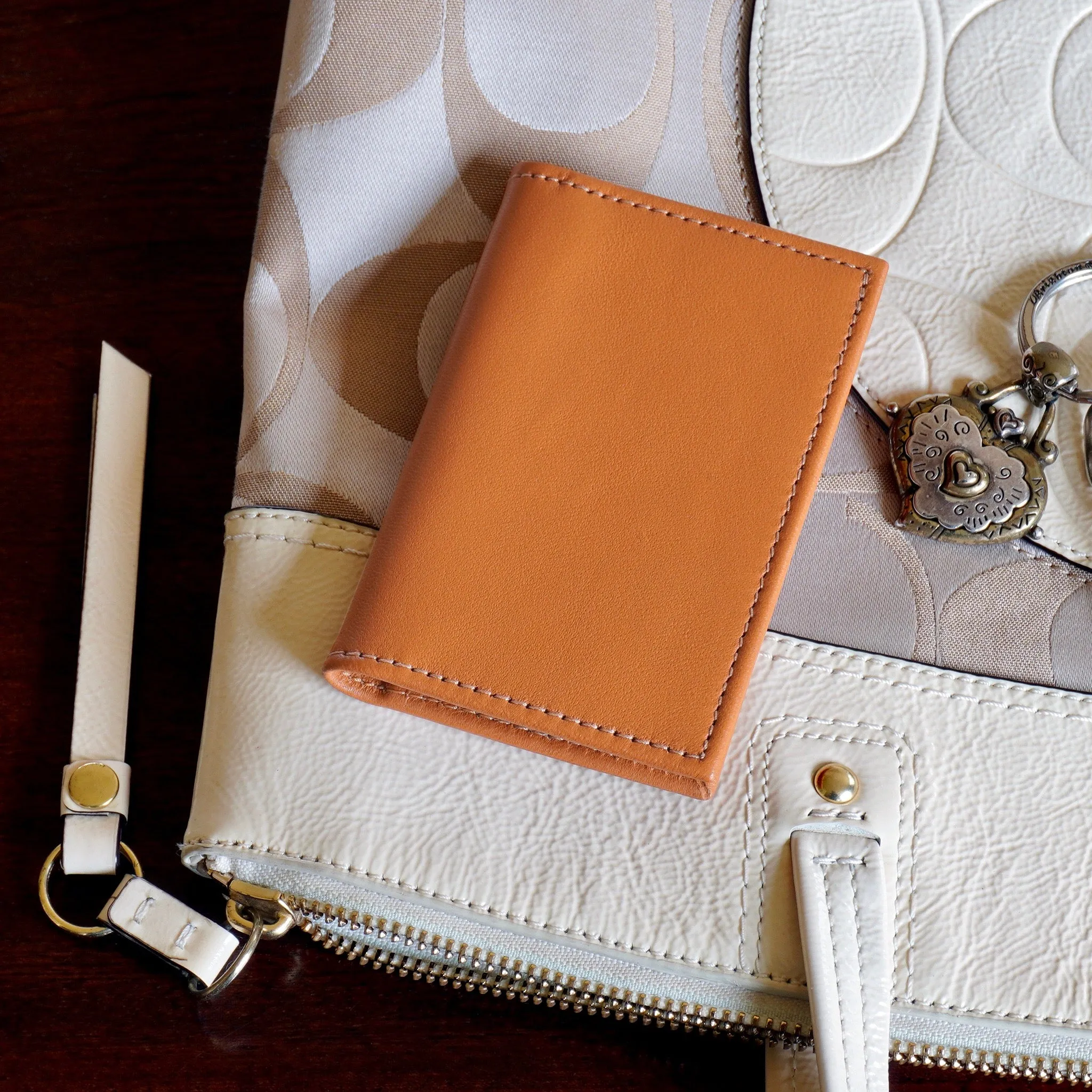 Leather Fold-Over Card Case