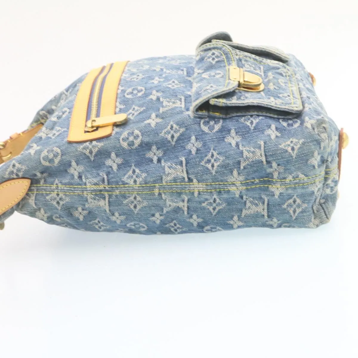 LOUIS VUITTON Monogram Denim Buggy GM Shoulder Bag Blue M95048 LV Auth 28314A