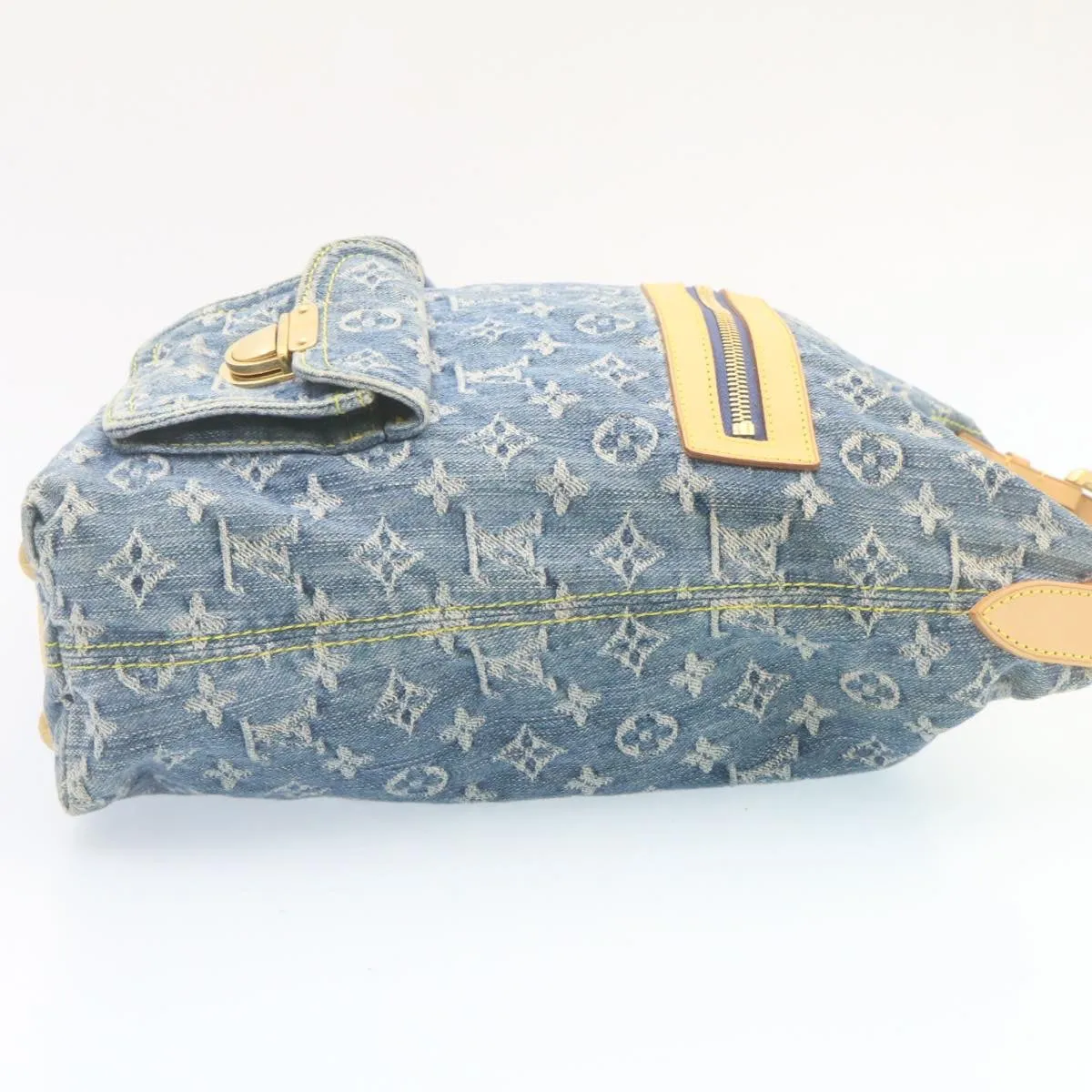 LOUIS VUITTON Monogram Denim Buggy GM Shoulder Bag Blue M95048 LV Auth 28314A