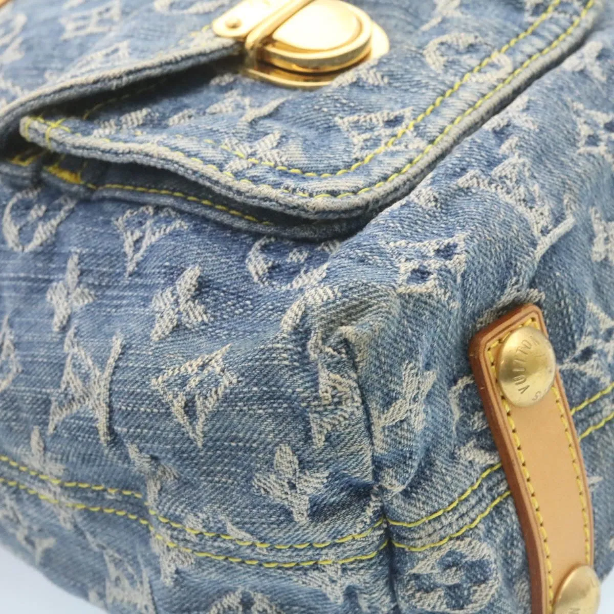 LOUIS VUITTON Monogram Denim Buggy GM Shoulder Bag Blue M95048 LV Auth 28314A