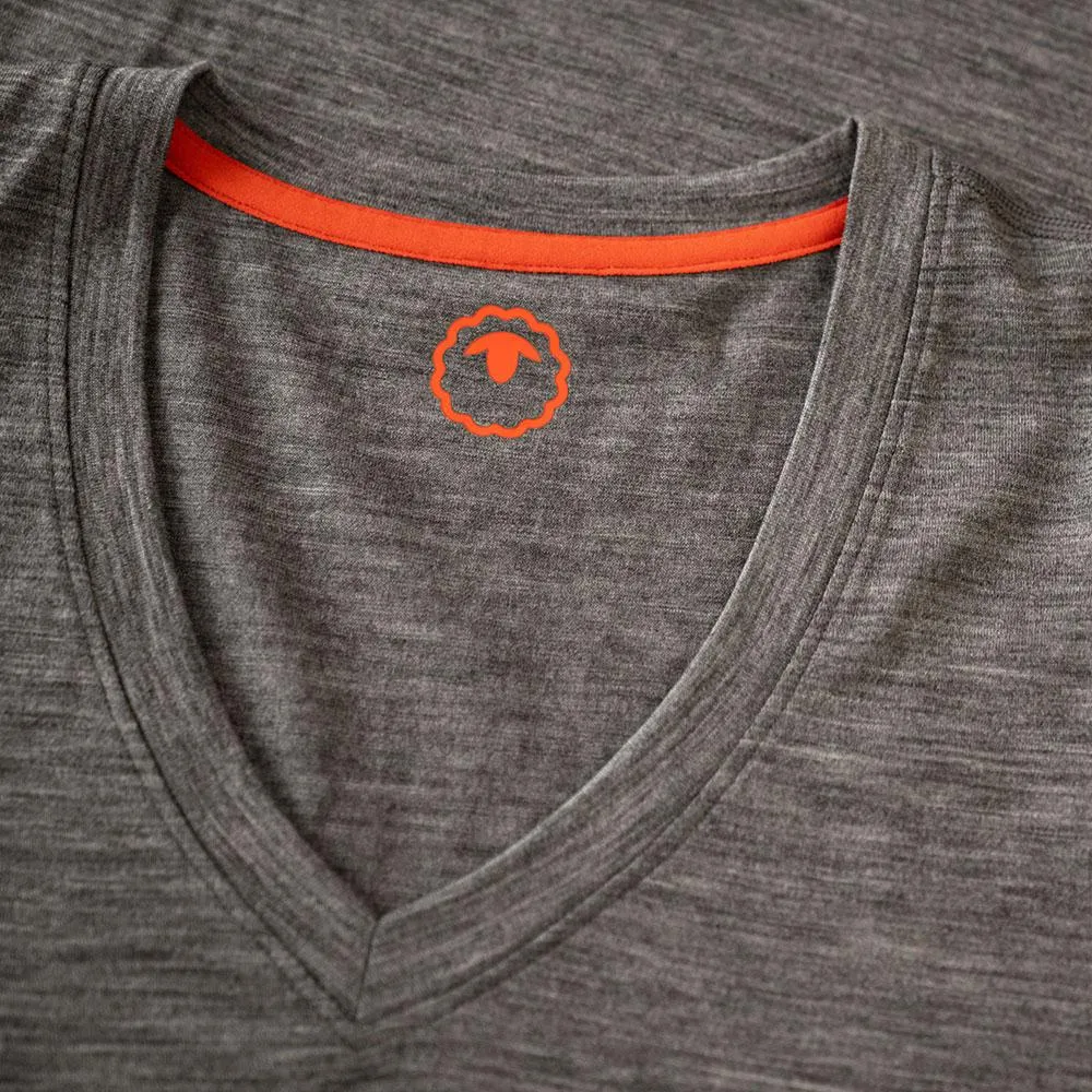 Mens Merino 150 V-Neck Tee (Charcoal)