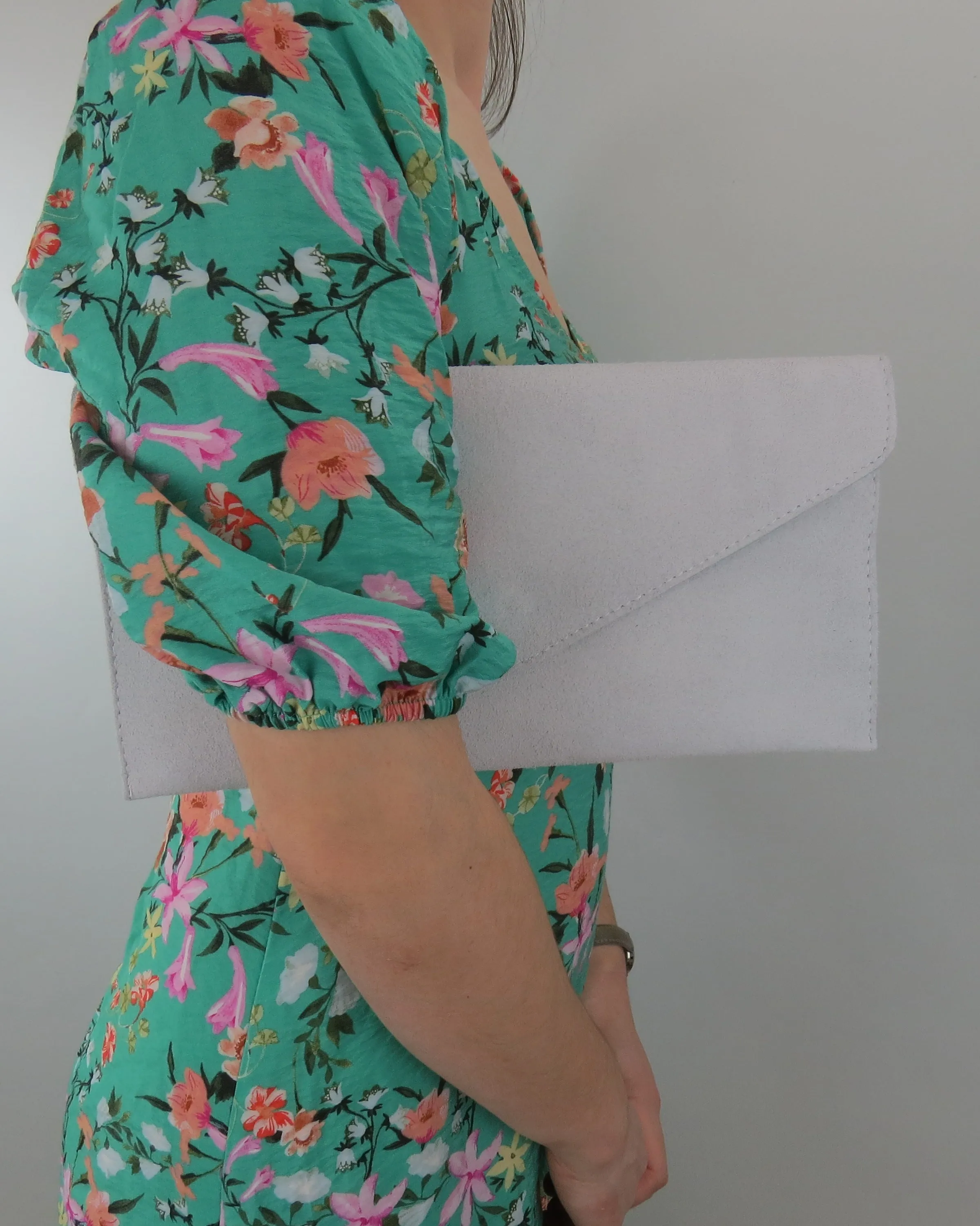 Metallic Teal Blue Cyan Blue Envelope Clutch Bag