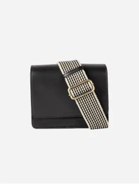 Mini Audrey Apple Leather Vegan Crossbody | Black