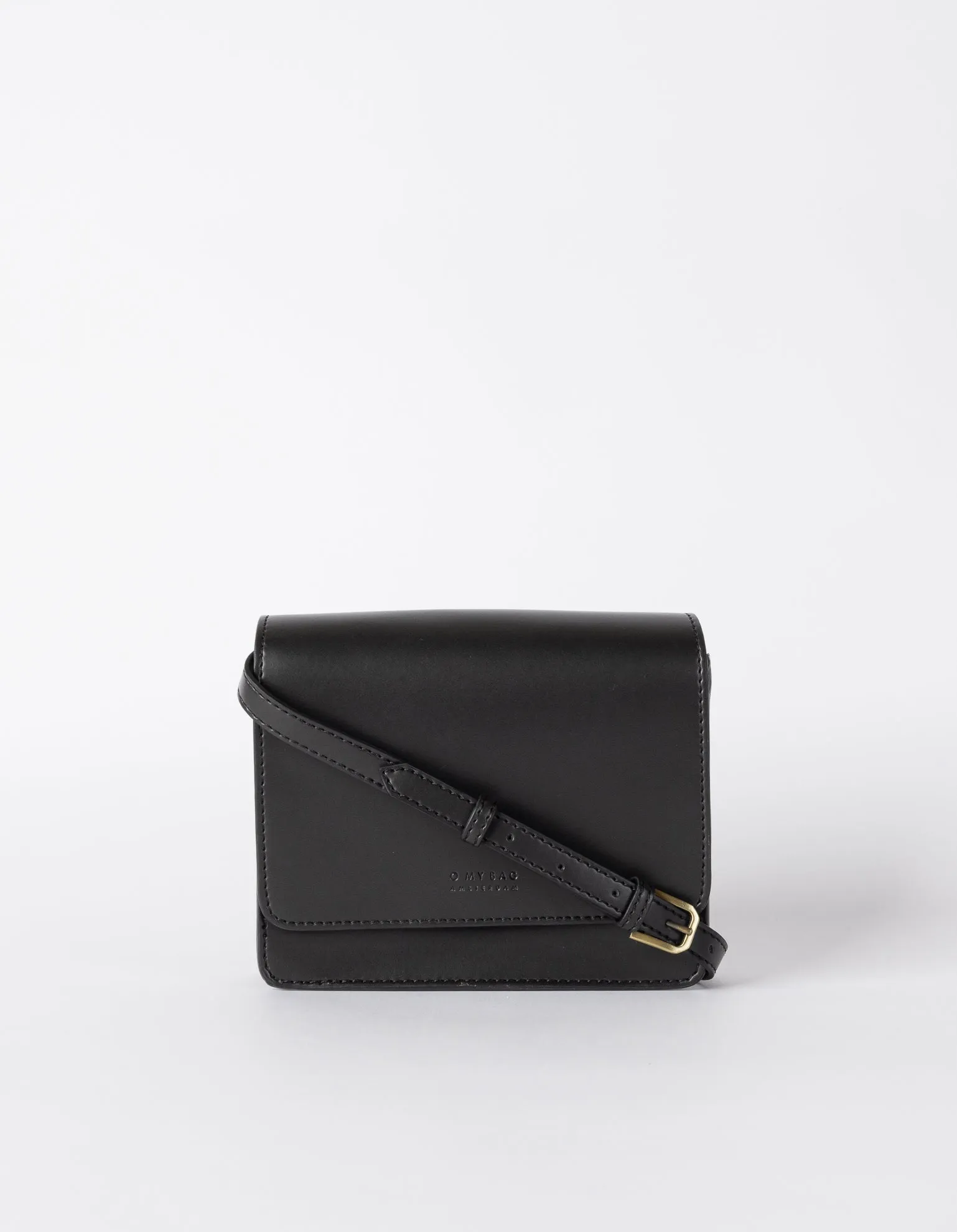 Mini Audrey Apple Leather Vegan Crossbody | Black