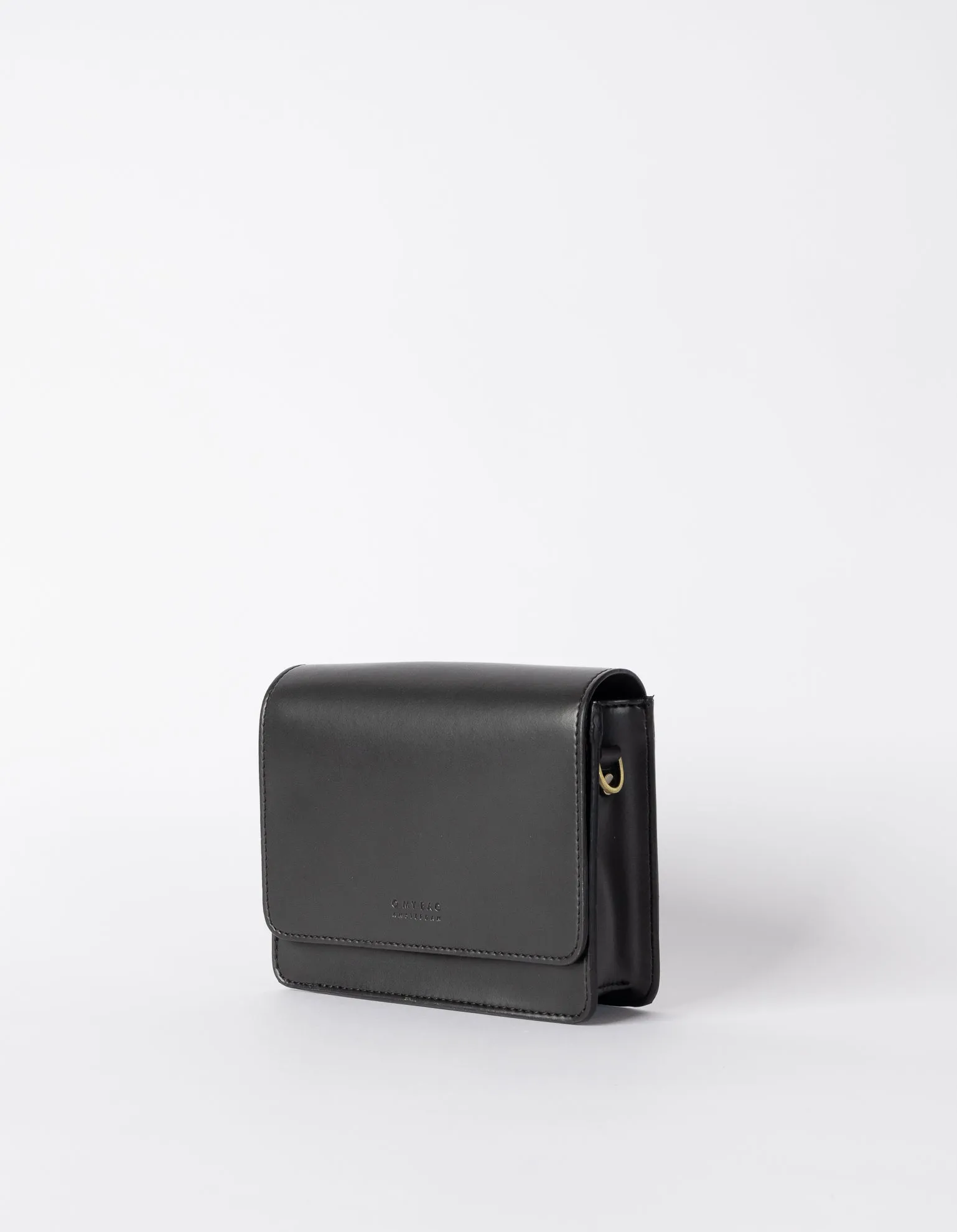Mini Audrey Apple Leather Vegan Crossbody | Black