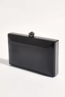 Mira Metallic Structured Clutch Black