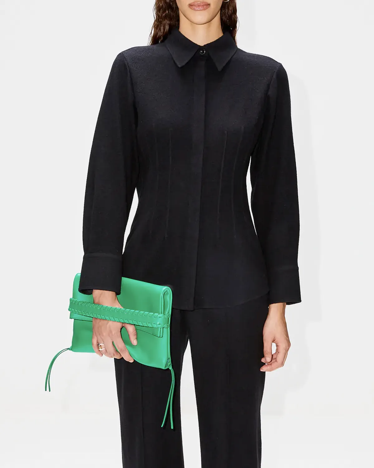 Mony Fold Over Clutch in Pop Green