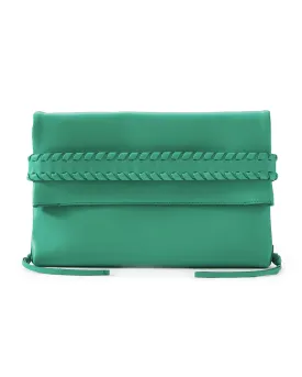 Mony Fold Over Clutch in Pop Green