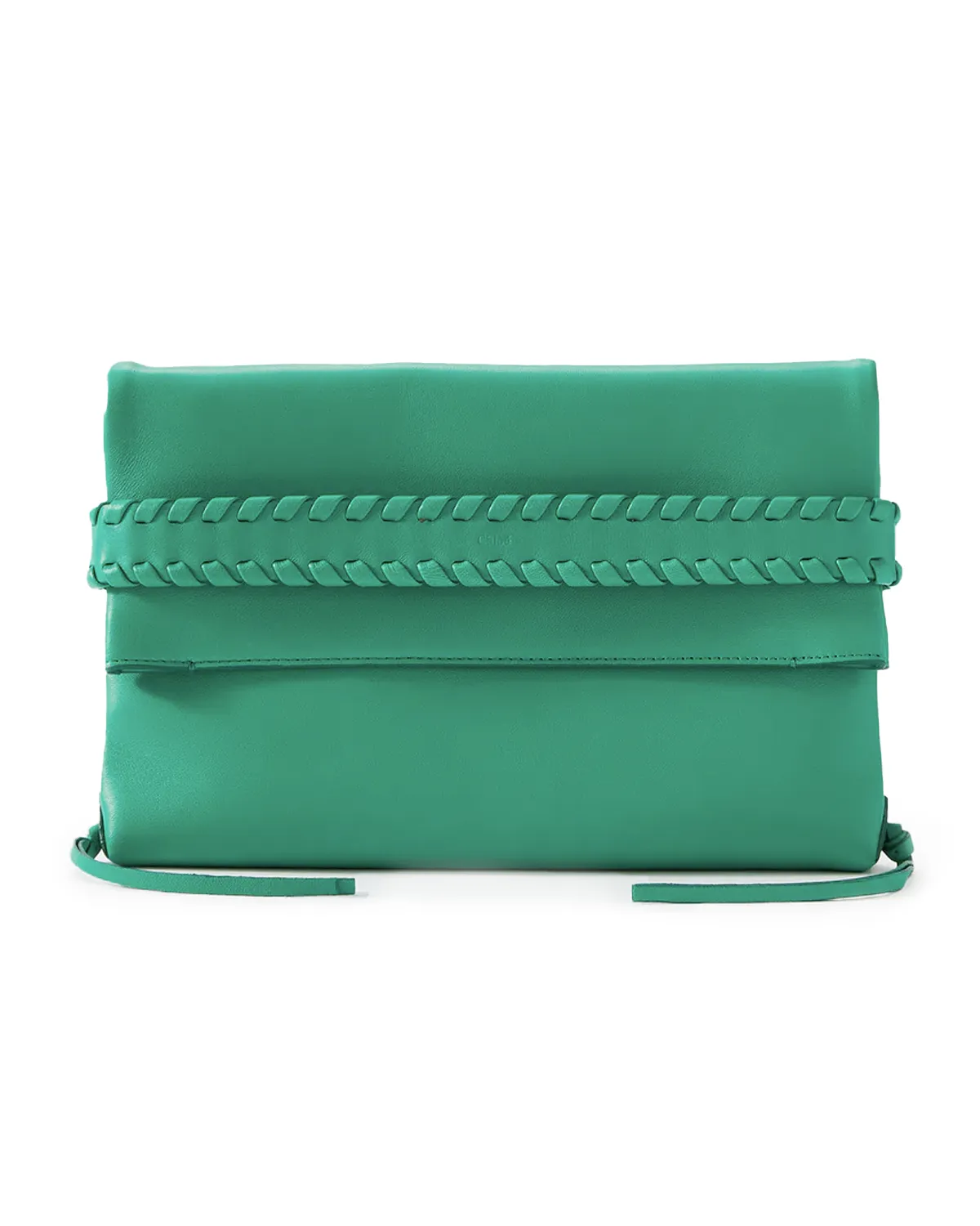 Mony Fold Over Clutch in Pop Green