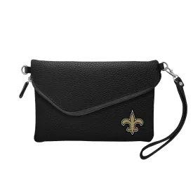 New Orleans Saints Fold Over Crossbody Pebble