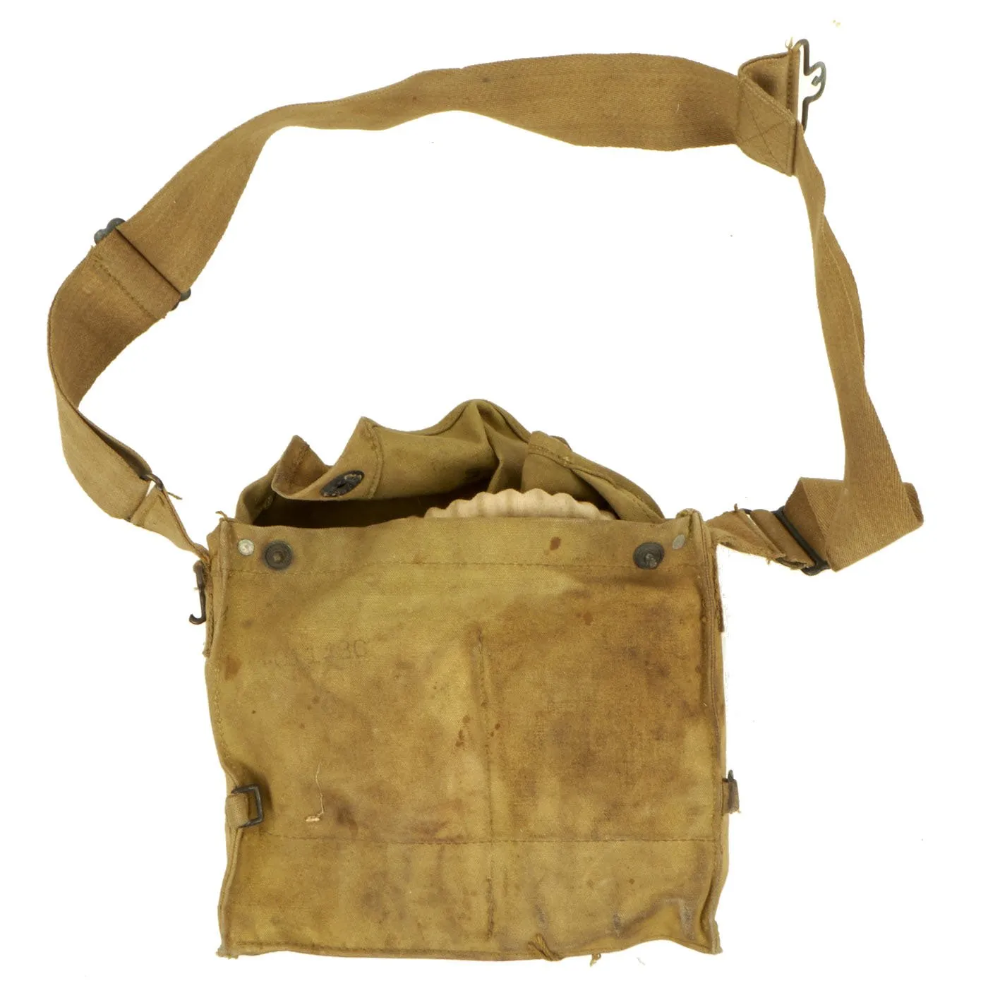 Original U.S. WWI M1917 Textured Paint Doughboy Helmet with SBR Gas Mask & Filter in Bag
