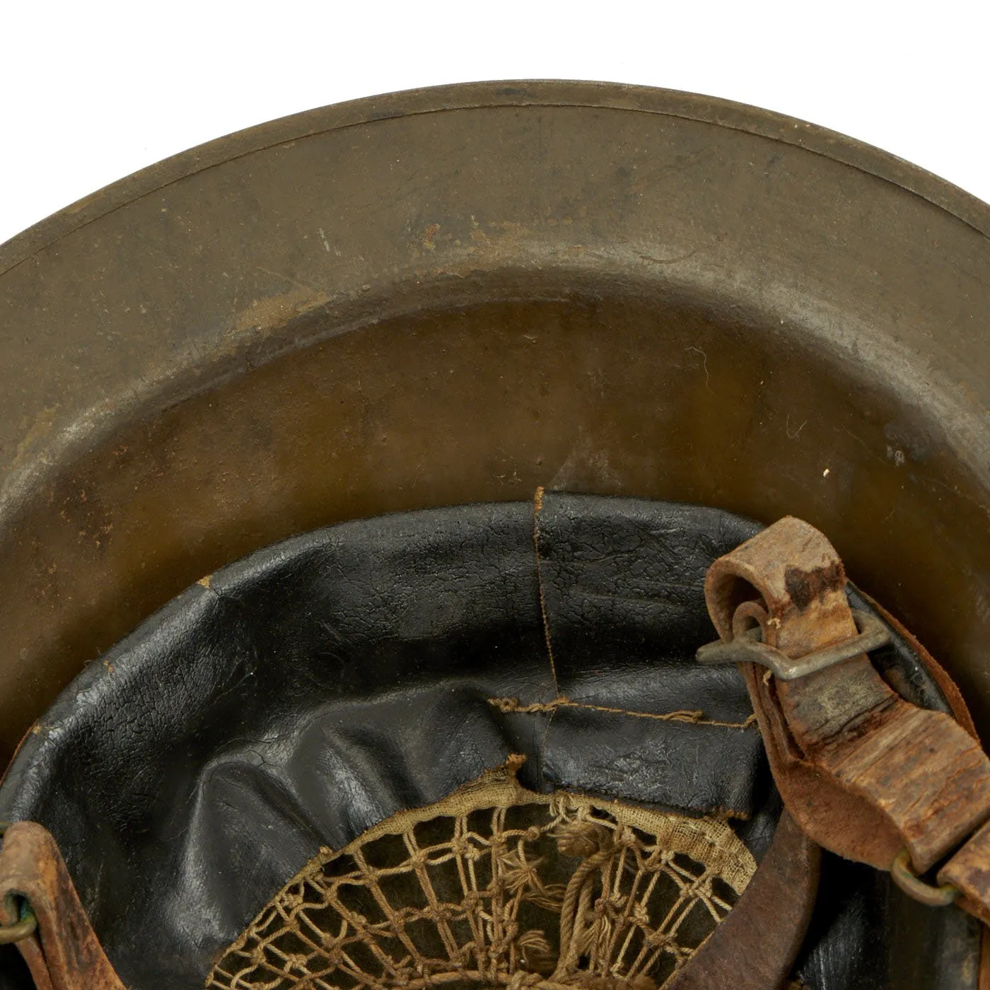 Original U.S. WWI M1917 Textured Paint Doughboy Helmet with SBR Gas Mask & Filter in Bag