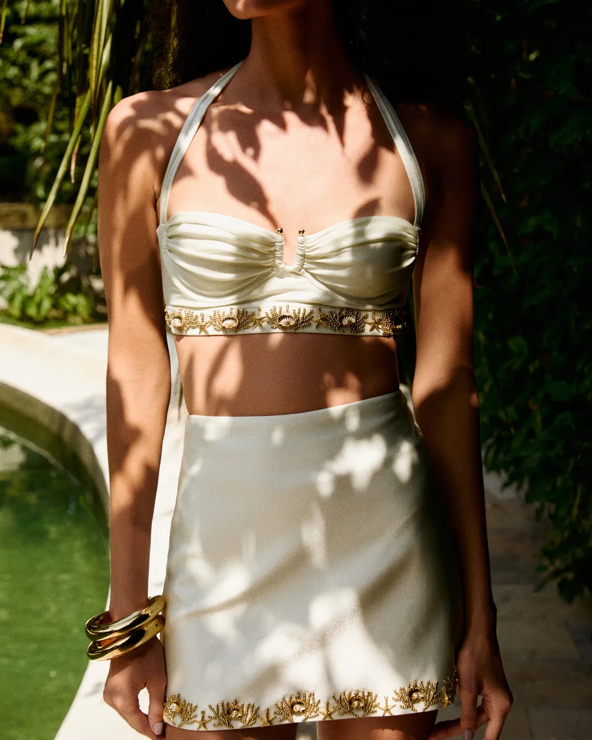 PORTOFINO BEADED MINI SKIRT